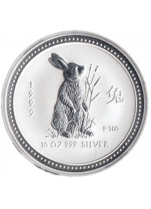 1999 AUSTRALIA 10 Dollari Anno Del Coniglio Argento 10 Once